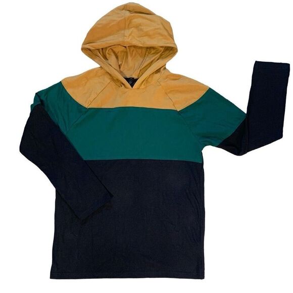 The Children’s Place Boys Size Large Pullover Color Block Hoodie Navy Blue‎ - Picture 1 of 7